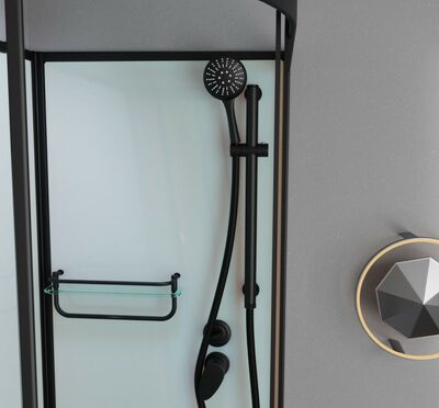 Душевая кабина Frank F412R М Black без крыши (вид 1) Душевая кабина Frank F412R М Black без крыши (фото, вид 1)