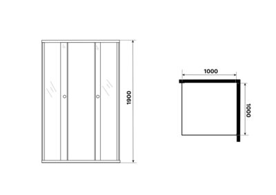 Душевое ограждение Niagara Eco NG-1010-14QBLACK (100х100х190) квадрат,раздвижное,черный,стекло мозаика,1 место (вид 4) Душевое ограждение Niagara Eco NG-1010-14QBLACK (100х100х190) квадрат,раздвижное,черный,стекло мозаика,1 место (фото, вид 4)