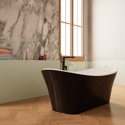 Отдельностоящая ванна Frank F6104 White/Black (вид 1) Отдельностоящая ванна Frank F6104 White/Black (фото, вид 1)