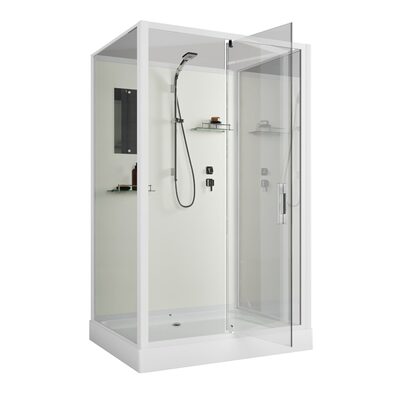 Душевая кабина Niagara Standart ST100/80/15Q/BK (100х80х200) прямоугольник,поддон 15см,распашная,проф.белый,без крыши,3 места (вид 2) Душевая кабина Niagara Standart ST100/80/15Q/BK (100х80х200) прямоугольник,поддон 15см,распашная,проф.белый,без крыши,3 места (фото, вид 2)