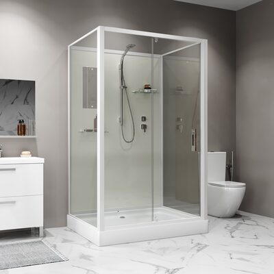 Душевая кабина Niagara Standart ST100/80/15Q/BK (100х80х200) прямоугольник,поддон 15см,распашная,проф.белый,без крыши,3 места (вид 3) Душевая кабина Niagara Standart ST100/80/15Q/BK (100х80х200) прямоугольник,поддон 15см,распашная,проф.белый,без крыши,3 места (фото, вид 3)