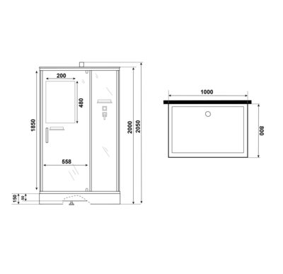 Душевая кабина Niagara Standart ST100/80/15Q/BK (100х80х200) прямоугольник,поддон 15см,распашная,проф.белый,без крыши,3 места (вид 10) Душевая кабина Niagara Standart ST100/80/15Q/BK (100х80х200) прямоугольник,поддон 15см,распашная,проф.белый,без крыши,3 места (фото, вид 10)