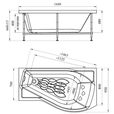 Ванна Vannesa Миранда (вид 4) Ванна Vannesa Миранда (фото, вид 4)