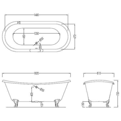  Devon&amp;amp;Devon ADMIRAL 182 without holes Deco polished aluminium (,  3)