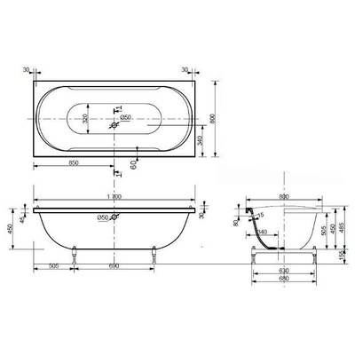 Ванна Эстет Ванна Астра белая (вид 3) Ванна Эстет Ванна Астра белая (фото, вид 3)