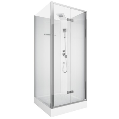 BELLA901T (90*90*215-225) Душевая кабина без крыши, квадратный низкий поддон, центральная панель, тропический душ, ручной душ, полочка, прозрачное переднее стекло 5 мм, прозрачное боковое стекло 6 мм,сверхпрозрачное заднее белое стекло 5 мм, сифон, дверь BELLA901T (90*90*215-225) Душевая кабина без крыши, квадратный низкий поддон, центральная панель, тропический душ, ручной душ, полочка, прозрачное переднее стекло 5 мм, прозрачное боковое стекло 6 мм,сверхпрозрачное заднее белое стекло 5 мм, сифон, дверь (фото)