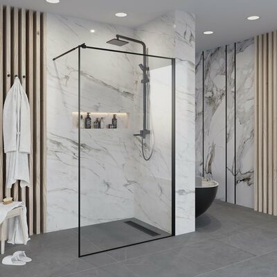 Душевая перегородка Niagara NG-687-10 BLACK (100x195), 1 место Душевая перегородка Niagara NG-687-10 BLACK (100x195), 1 место (фото)