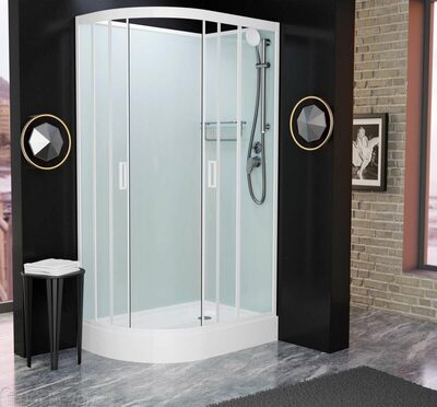 Душевая кабина Frank F418R М White без крыши Душевая кабина Frank F418R М White без крыши (фото)