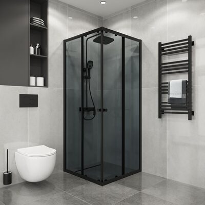 Душевое ограждение Niagara Eco NG-1008-14QT (80х80х190) квадрат,раздвижное,черный,стекло тонированное,1 место Душевое ограждение Niagara Eco NG-1008-14QT (80х80х190) квадрат,раздвижное,черный,стекло тонированное,1 место (фото)