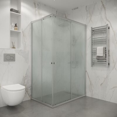 Душевое ограждение Niagara Eco NG-1018-14QMT (100х80х190) прямоугольник,раздвижное,хром,стекло матовое,1 место Душевое ограждение Niagara Eco NG-1018-14QMT (100х80х190) прямоугольник,раздвижное,хром,стекло матовое,1 место (фото)