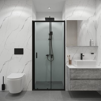 Дверь в нишу Niagara Eco NG-651-9AB (90х190) черный,стекло прозрачное,1 место Дверь в нишу Niagara Eco NG-651-9AB (90х190) черный,стекло прозрачное,1 место (фото)