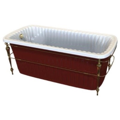 Ванна Migliore OLIVIA 174x80 console красная панель фурнитура золото Ванна Migliore OLIVIA 174x80 console красная панель фурнитура золото (фото)