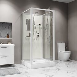 Отзывы о Душевая кабина Niagara Standart ST90/15Q/BK (90х90х200) квадрат,поддон 15см,распашная,проф.белый,без крыши,3 места